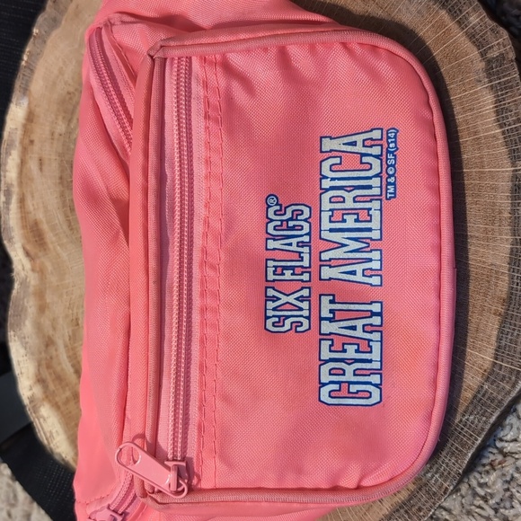 Six Flags Y2K Neon Pink FANNY SHOULDER BAG ✨ Fanny Pack - Picture 2 of 9